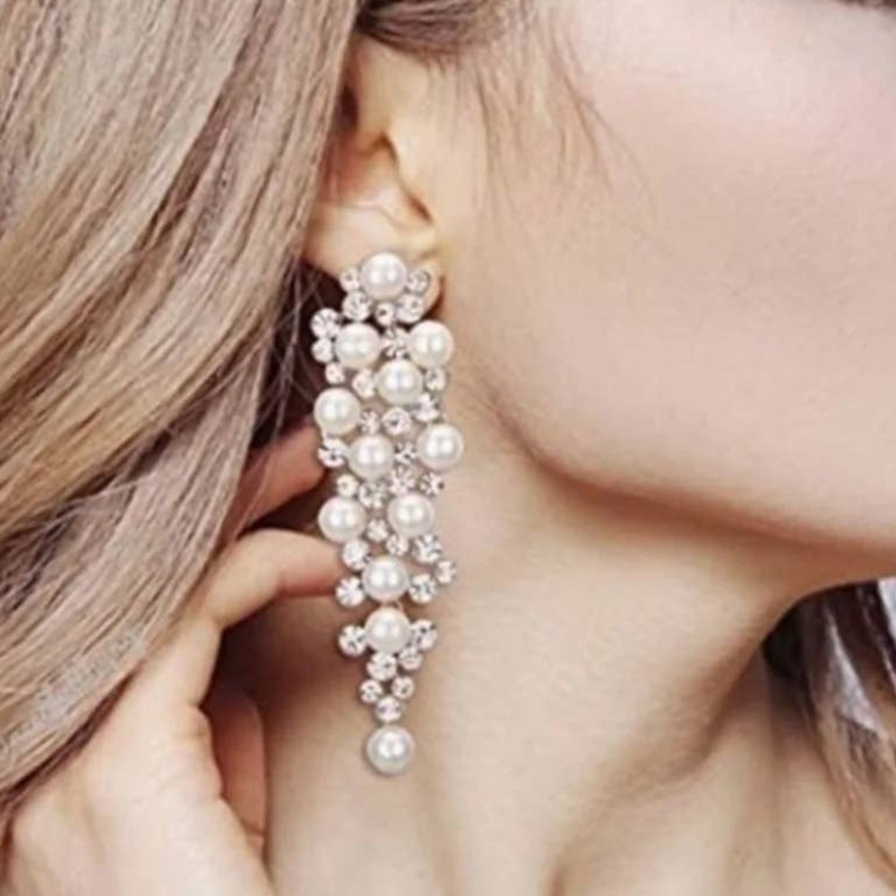 Christian Siriano Pearl and Crystal Earrings
